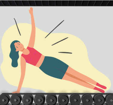 Vinilo Mujer haciendo ejercicio ilustración - TenVinilo