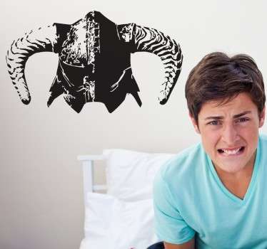 Um autocolante de vinil de videogame casco skyrim para decorar qualquer superfície plana de sua escolha. Está disponível em qualquer tamanho necessário e autoadesivo.