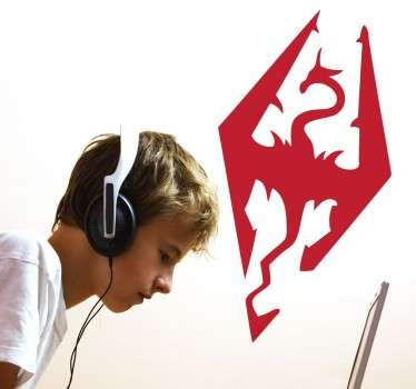 Vinilo decorativo dragon logo skyrim - TenVinilo