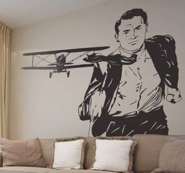 Vinilo decorativo escena avión Hitchcock - TenVinilo