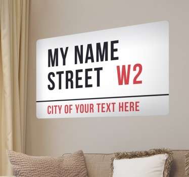 Pegatina personalizable London street plate - TenVinilo