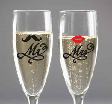 Couple Toasting Glasses wedding sticker - TenStickers