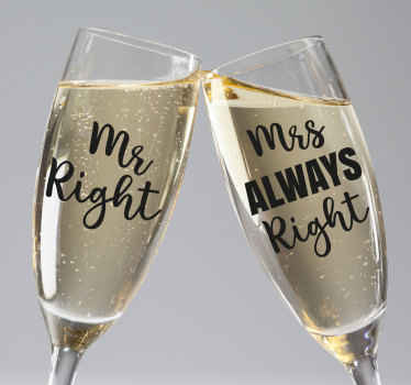 Toast Couple Glasses wedding sticker - TenStickers