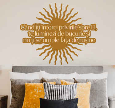 Biblic motivațional cu autocolant roșu de soare - TenStickers