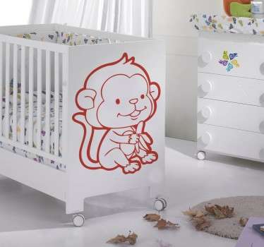 小猴子和香蕉墙贴 - TenStickers