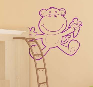 サルとバナナの野生動物デカール - TENSTICKERS