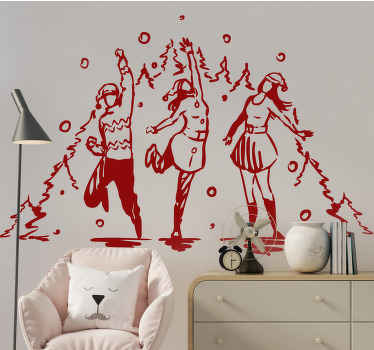 Danse rundt om træet julemærkat - TenStickers