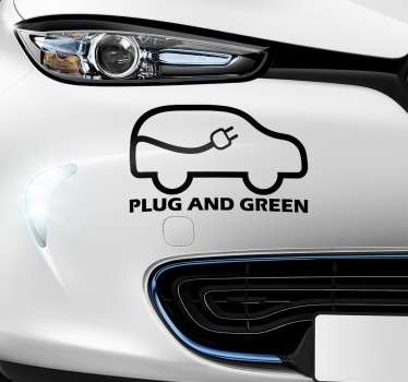 Plug and Green Vehicle Decal - TenStickers