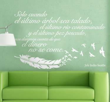 Vinilo decorativo jefe indio Seattle - TenVinilo