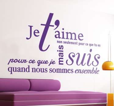 Sticker texte je t'aime - TenStickers