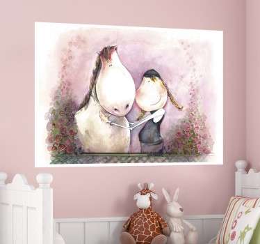 Sticker enfant cheval portait - TenStickers