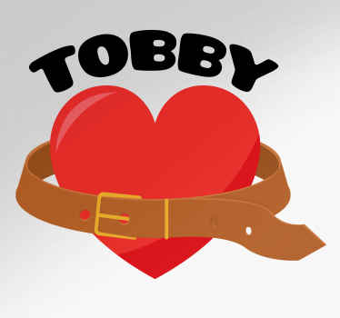 Sticker amour coeur avec ceinture - TenStickers