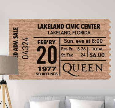 "kuningatar" konserttilippu Rockmusiikkitarra - Tenstickers