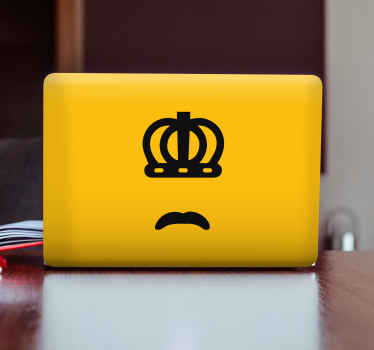 Vinilo para portátiles Freddie bigote y corona - TenVinilo