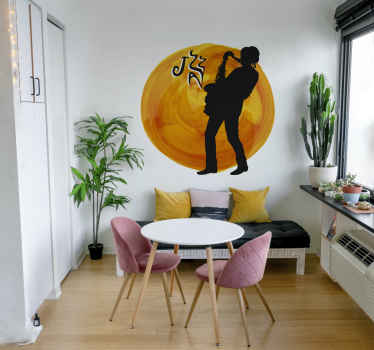 Autocollant mural saxophoniste jazz - TenStickers