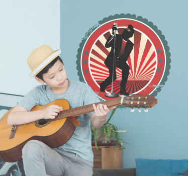 Vintage Rock Singer Sticker - TenStickers