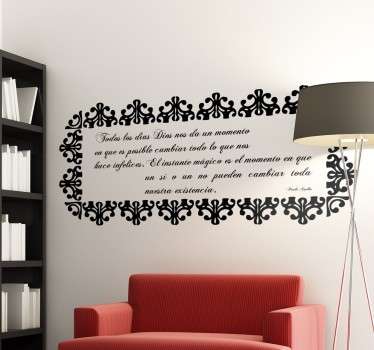 Vinilo de texto instante coelho con marco - TenVinilo