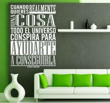 Vinilo de texto universo Paulo Coelho - TenVinilo