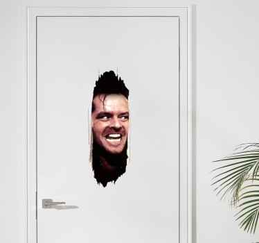 A brilliant door wall sticker displaying Jack Nicholson's face during a scene in The Shining. High quality vinyl used now.