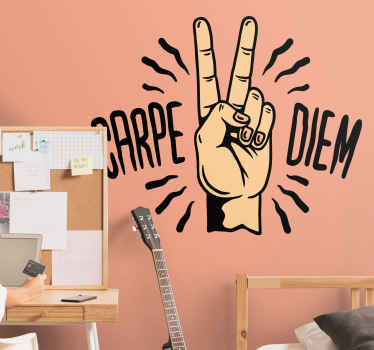 Wandtattoo Zitat handsymbol frieden - TenStickers