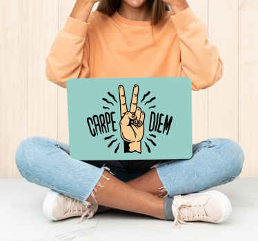 Peace Sign Quote laptop skin - TenStickers