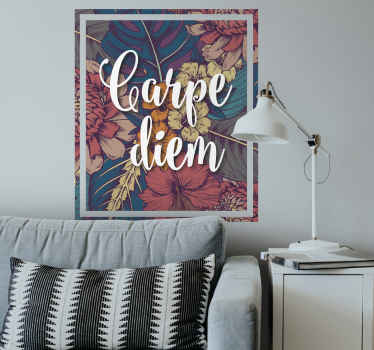 Carpe diem square inspiration quote decal - TenStickers