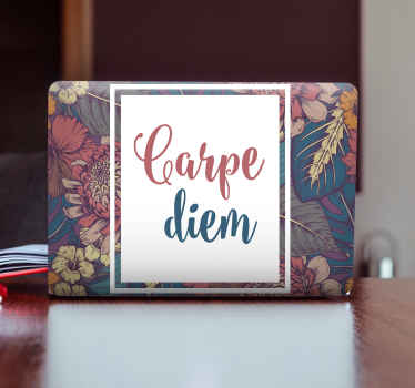 Laptop Aufkleber florales motivationszitat - TenStickers