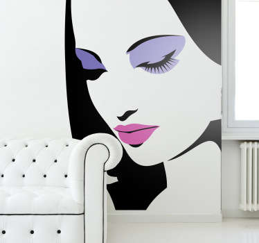 Geschminkte Frau Aufkleber - TenStickers