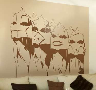 Gaudí Chimneys Sticker - TenStickers