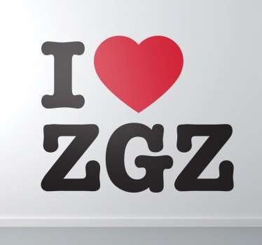 Vinilo decorativo I love Zaragoza - TenVinilo