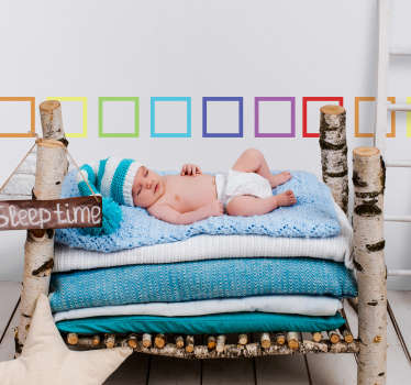 Vinilo decorativo cenefa cuadrados arco iris - TenVinilo