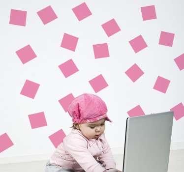 Dekoracja monochromatyczne kwadraty - TenStickers