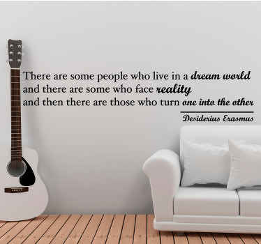 Make your dream into reality book quote decal - TenStickers