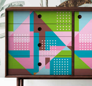 Autocolantes para móveis Padrão geométrico pastel - TenStickers