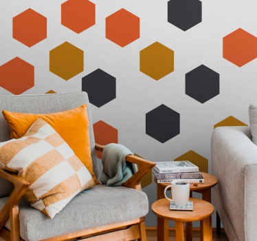 Vinilo formas Patrón de hexágonos de colores - TenVinilo