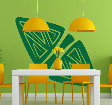Wall Stickers - Illustration composed of two triangles separated by a center line. Available in 50 colours.