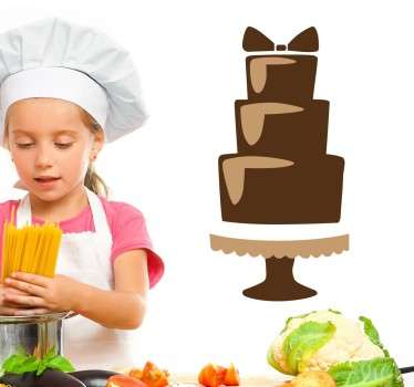 Los vinilos decorativos de dulces hacen de tu hogar un sitio más agradable como este pastel de pisos y concretamente amenizan más tu cocina.