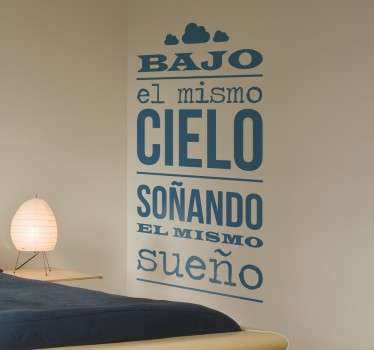 Vinilo decorativo bajo el mismo cielo - TenVinilo