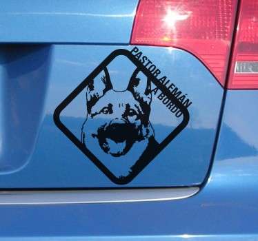 Vinilo decorativo Pastor-Alemán a Bordo - TenVinilo