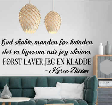 Karen blixen mand var et udkast til klistermærke citater - TenStickers