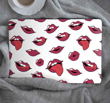 Absztrakt ajkak és nyelv laptop bőr - TenStickers