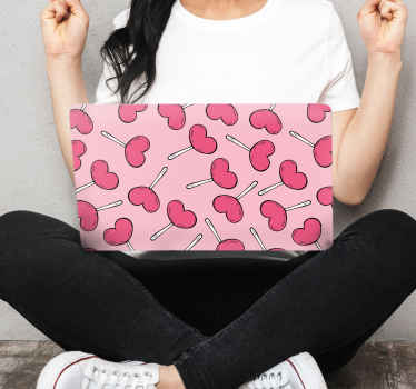 Hearthshaped lollipops laptop skins - TenStickers