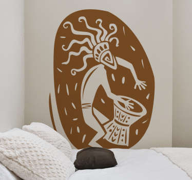 African Musician Shield Wall Sticker - TenStickers