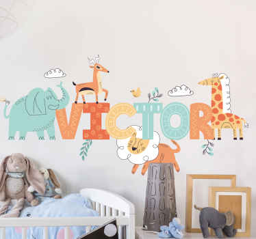 Naklejka personalizowana Zwierzęta w dżungli - TenStickers