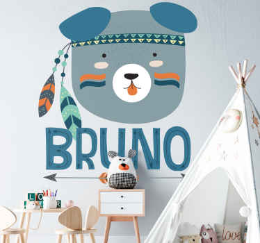 Vinilo personalizable Perro nórdico azul - TenVinilo