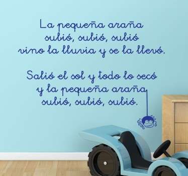 Vinilo infantil canción pequeña araña - TenVinilo