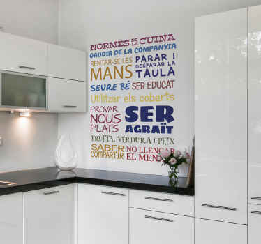 Vinilo lista normes cuina color - TenVinilo