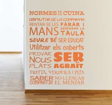 Vinilo lista normes cuina - TenVinilo