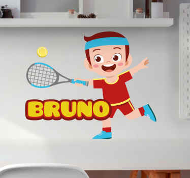 Happy Tennis Player wall stickers for kid - TenStickers
