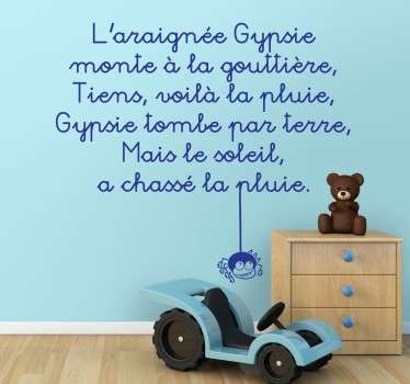 Sticker comptine araignée gypsie - TenStickers